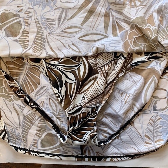 NWOT Christina | Skirted One Piece Swimsuit Floral Brown White 24W - Picture 6 of 7